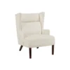 BM345407 Joen Accent Chair, High Wing Backrest, Beige Chenille, Wood Legs