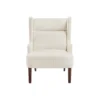 BM345407_1 Joen Accent Chair, High Wing Backrest, Beige Chenille, Wood Legs