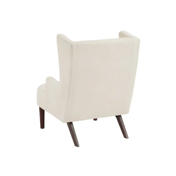BM345407_2 Joen Accent Chair, High Wing Backrest, Beige Chenille, Wood Legs