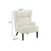 BM345407_4 Joen Accent Chair, High Wing Backrest, Beige Chenille, Wood Legs