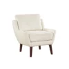 Veny Accent Armchair, Beige Chenille, Solid Wood Angled Legs