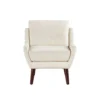 Veny Accent Armchair, Beige Chenille, Solid Wood Angled Legs