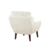 Veny Accent Armchair, Beige Chenille, Solid Wood Angled Legs