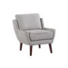Veny Accent Armchair, Soft Gray Chenille, Solid Wood Angled Legs