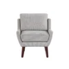 Veny Accent Armchair, Soft Gray Chenille, Solid Wood Angled Legs