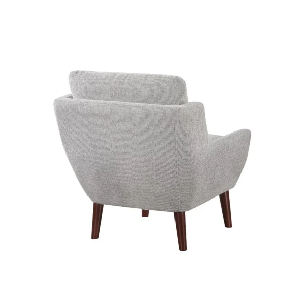 Veny Accent Armchair, Soft Gray Chenille, Solid Wood Angled Legs