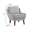 Veny Accent Armchair, Soft Gray Chenille, Solid Wood Angled Legs