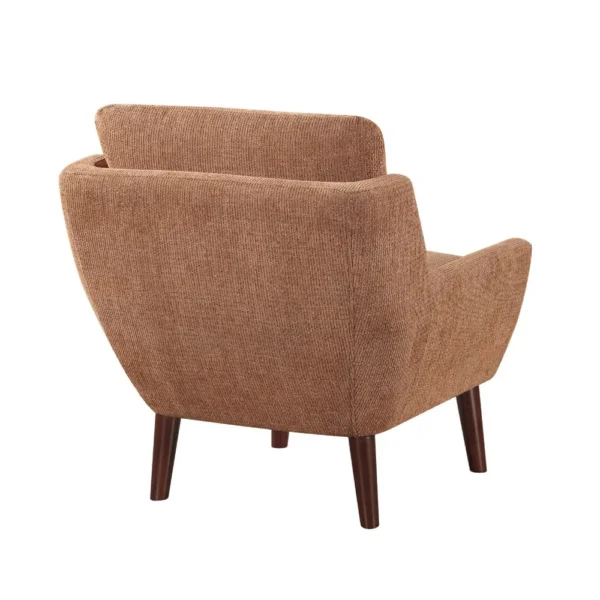 Veny Accent Armchair, Burnt Orange Chenille, Solid Wood Angled Legs