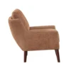 Veny Accent Armchair, Burnt Orange Chenille, Solid Wood Angled Legs