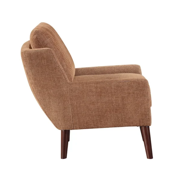 Veny Accent Armchair, Burnt Orange Chenille, Solid Wood Angled Legs