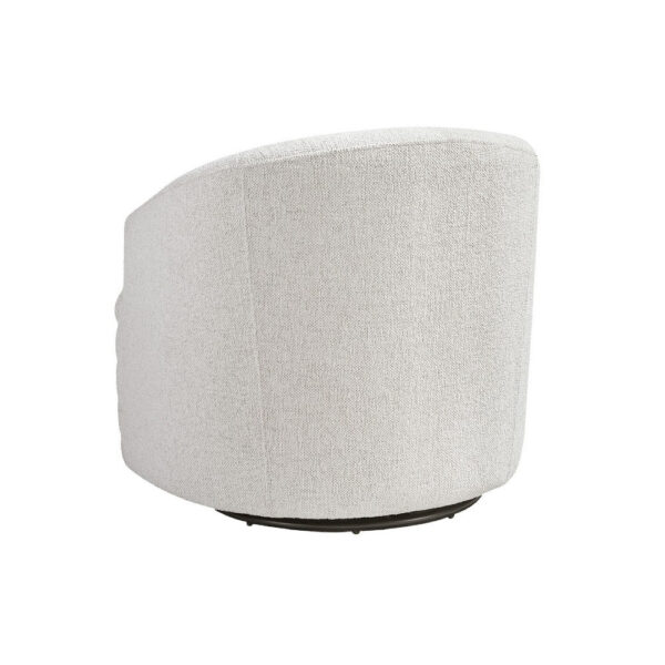 Vinn Swivel Accent Armchair, Barrel Design, Beige Chenille Fabric