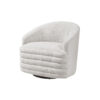 Vinn Swivel Accent Armchair, Barrel Design, Beige Chenille Fabric