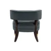 Disa Accent Armchair, Barrel Back Design, Gray Velvet, Solid Wood Legs