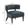 Disa Accent Armchair, Barrel Back Design, Gray Velvet, Solid Wood Legs