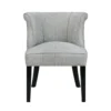 Vasu Accent Chair, Vertical Accents on Curved Back, Gray Polyester