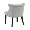Vasu Accent Chair, Vertical Accents on Curved Back, Gray Polyester