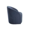 Saho Swivel Accent Chair, Barrel Style, Foam Padded, Modern Blue Boucle