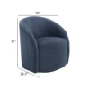 Saho Swivel Accent Chair, Barrel Style, Foam Padded, Modern Blue Boucle