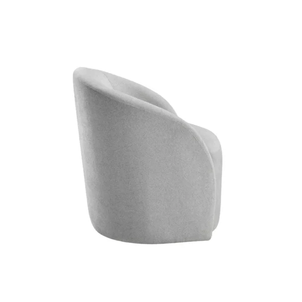 Saho Swivel Accent Chair, Barrel Style, Foam Padded, Light Gray Boucle