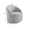 Saho Swivel Accent Chair, Barrel Style, Foam Padded, Light Gray Boucle