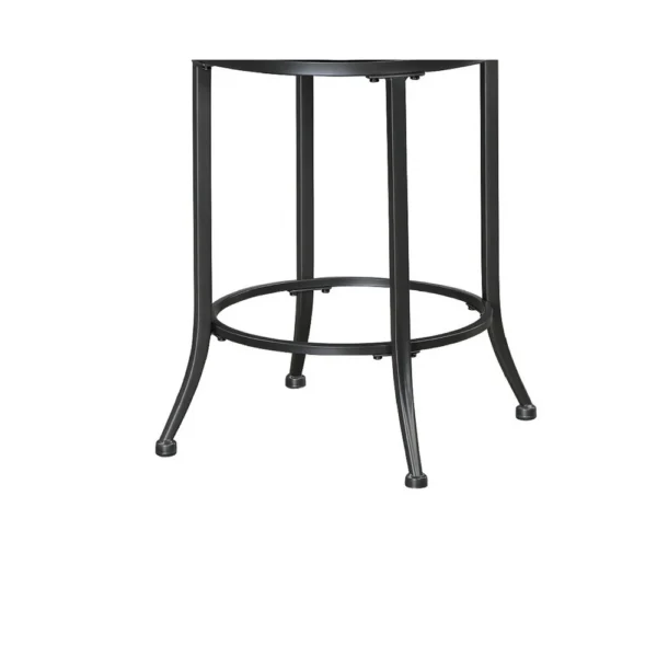 BM345427_3 Nira Swivel Counter Chair, Brown Faux Leather, Wood Back, Black Metal