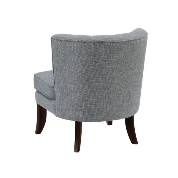 Rose Accent Chair, Button Tufted Wingback, Dark Gray Polyester, Brown