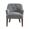 BM345436_1 Beca Accent Armchair, Button Tufted Back, Sloped Arms, Gray Polyester