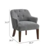 BM345436_4 Beca Accent Armchair, Button Tufted Back, Sloped Arms, Gray Polyester