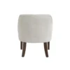 Beca Accent Armchair, Button Tufted Back, Sloped Arms, Beige Polyester