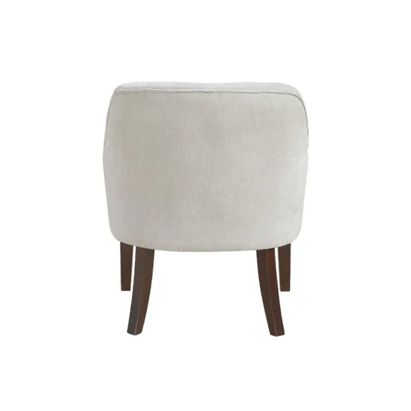 Beca Accent Armchair, Button Tufted Back, Sloped Arms, Beige Polyester