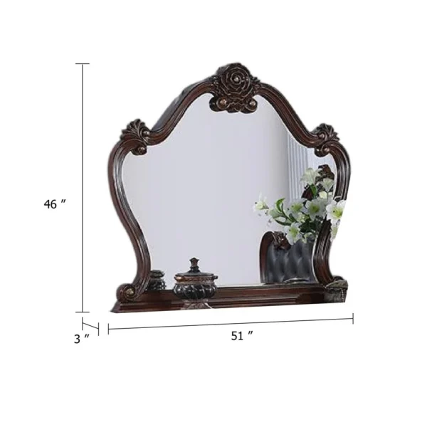 BM346946_4 Ventra Dresser Mirror, 51 Inch Classic Arched Cherry Brown Solid Wood