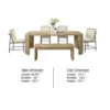 7pc Extendable Dining Table Set, 6 Beige Chairs, Solid Wood Oak Brown
