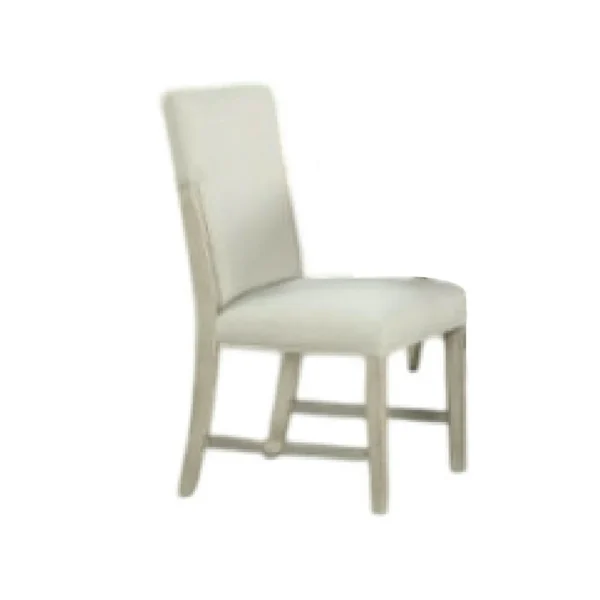 Hagy 7pc Dining Set, Extendable Table, 6 White Chairs, Natural Beige