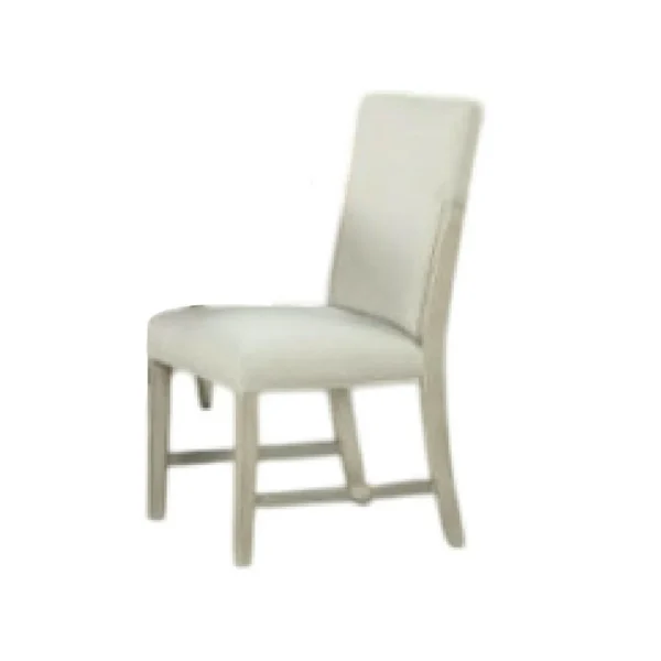 Hagy 7pc Dining Set, Extendable Table, 6 White Chairs, Natural Beige