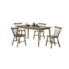 Baylee 7pc Dining Table Set with 6 Farmhouse Chairs, Walnut Brown Wood
