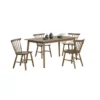 Baylee 7pc Dining Table Set with 6 Farmhouse Chairs, Walnut Brown Wood