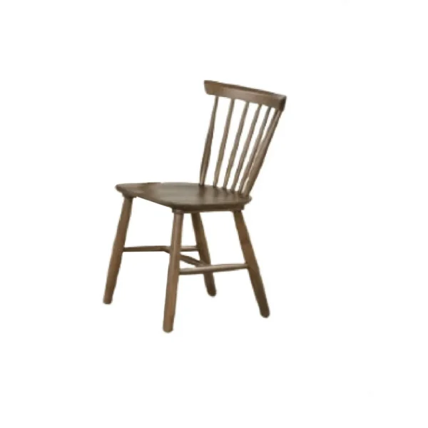 Baylee 7pc Dining Table Set with 6 Farmhouse Chairs, Walnut Brown Wood