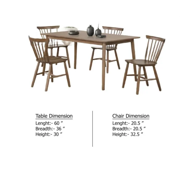 Baylee 7pc Dining Table Set with 6 Farmhouse Chairs, Walnut Brown Wood
