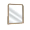 Tanya Dresser Mirror, Beveled Curved Edge, Natural Brown Wood 40x46