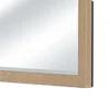 Tanya Dresser Mirror, Beveled Curved Edge, Natural Brown Wood 40x46