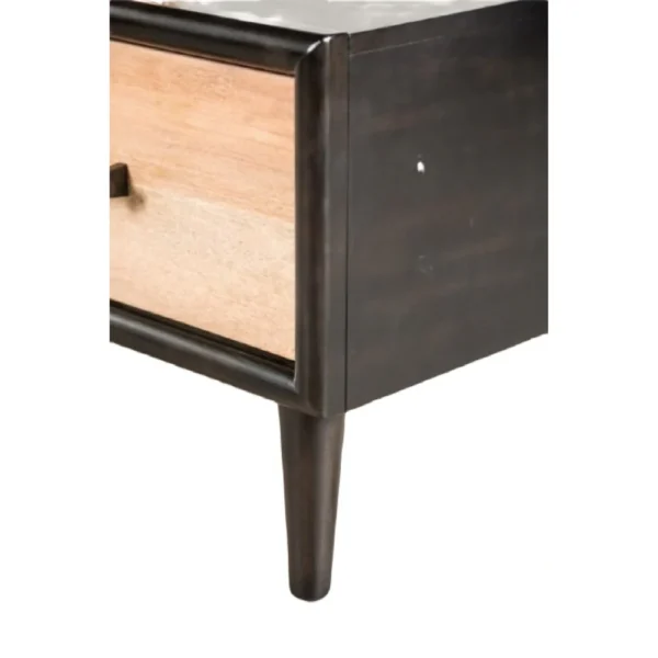 BM347631_2 Lucas Coffee Table, 2 Drawers, Brown, Black Solid Rubberwood, 52 Inch