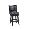 Nailhead Trim Round Leatherette Counter Stool with Flared Legs, Black