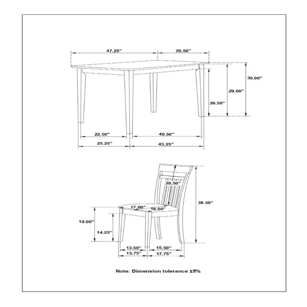 BM69424_page-0007 Classy 5 Piece Wooden Dining Table Set, Brown