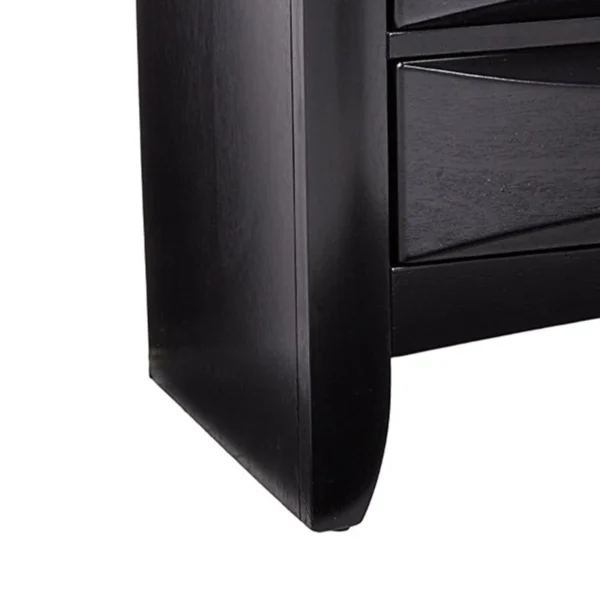 BM69441_3 Wooden 2 Drawer Nightstand with tray, Black