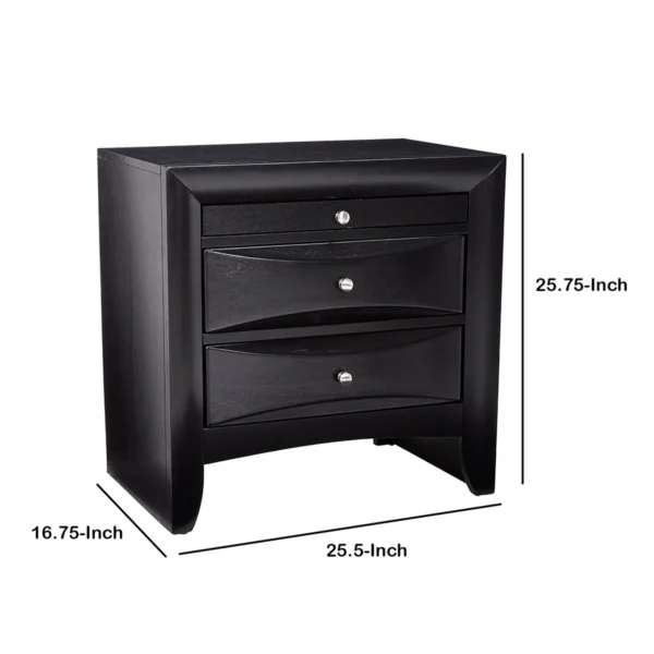 BM69441_4 Wooden 2 Drawer Nightstand with tray, Black