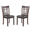 Contemporary Armless Dining Side Chair, Espresso Brown & Black, Set of 2