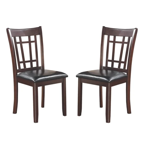 Contemporary Armless Dining Side Chair, Espresso Brown & Black, Set of 2