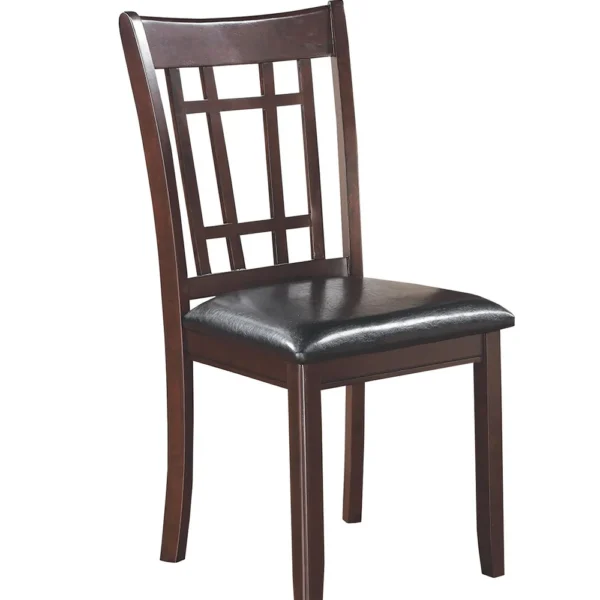 Contemporary Armless Dining Side Chair, Espresso Brown & Black, Set of 2