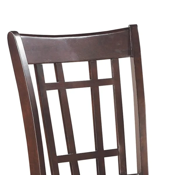 Contemporary Armless Dining Side Chair, Espresso Brown & Black, Set of 2