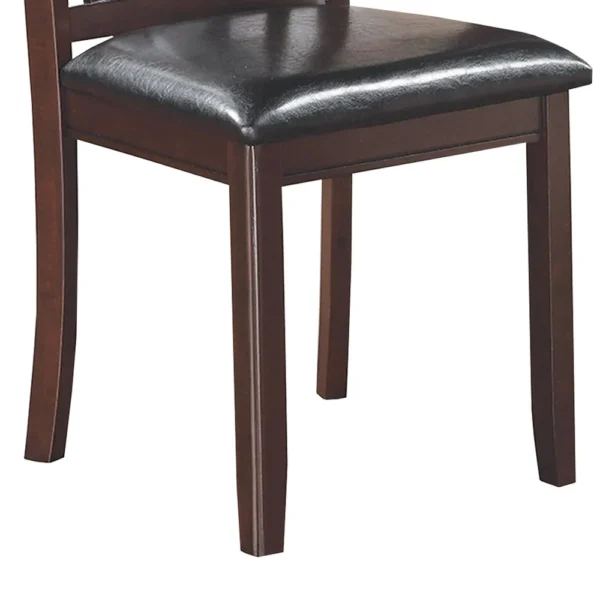 Contemporary Armless Dining Side Chair, Espresso Brown & Black, Set of 2